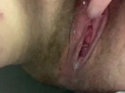 public bathroom cunt gape from 16oz  can with a little piss
