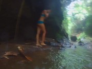 Play & PEE in the Rain # Jungle River during Tropical Rain