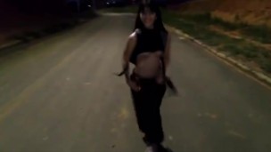 I do a sexy striptease as I walk down the street