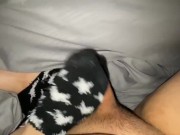 Black fuzzy sockjob/footjob slut 1/16