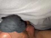 Black fuzzy sockjob/footjob slut 3/16