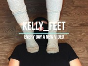 sexy girl after gym in nike gray socks domination and gagging socks 1/16
