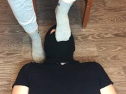 sexy girl after gym in nike gray socks domination and gagging socks 11/16