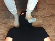 sexy girl after gym in nike gray socks domination and gagging socks 12/16