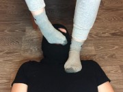 sexy girl after gym in nike gray socks domination and gagging socks 14/16