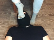 sexy girl after gym in nike gray socks domination and gagging socks 5/16