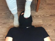 sexy girl after gym in nike gray socks domination and gagging socks 6/16