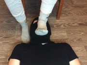 sexy girl after gym in nike gray socks domination and gagging socks 7/16
