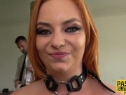 Tied up redhead throated and fucked roughly 2/16