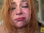 Tied up redhead throated and fucked roughly 7/16