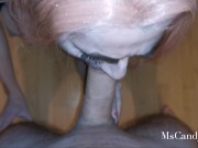 Big tits sexy girl suck, ride dick and gets cumshot in mouth 8/16