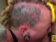 Inked sub anally toyed and pounded 15/16