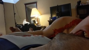 Mouth licking handjob & whispered encouragement...slurping up his cum(3:20)