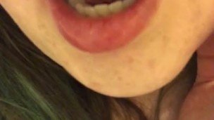 LICKING LIPS - IMAGINE THEM ON YOUR COCK