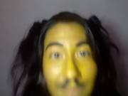 got all yellow with the paint thrown on her face