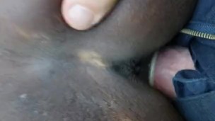Young ebony submissive lovin white daddy in the woods