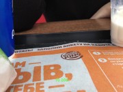 Рискованный секс с незнакомцем в туалете торгового центра. Кончает на задницу за деньги 4/16