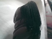 Ebony BBW takes a Shower and some dildo action 5/16