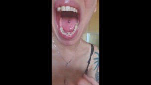 Gagging, spit and tongue fetish (demo version)