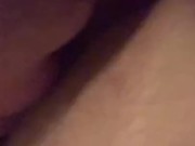 Making my husband clean out my cum filled pussy with both our cream 16/16