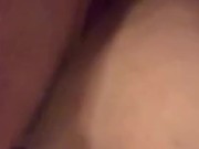 Making my husband clean out my cum filled pussy with both our cream 5/16