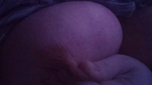 Public Play White chick plays with her huge tits in the cold, side of the road