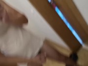 Showing off my underwear and dick before shooting my cum against the mirror