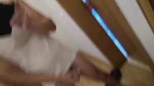 Showing off my underwear and dick before shooting my cum against the mirror