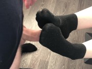 fuck teen girl black socks after job, foojob & socksjob black socks cum pov 12/16