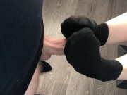 fuck teen girl black socks after job, foojob & socksjob black socks cum pov 2/16