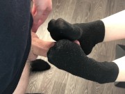 fuck teen girl black socks after job, foojob & socksjob black socks cum pov 5/16