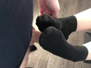 fuck teen girl black socks after job, foojob & socksjob black socks cum pov 8/16