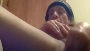 Fucking My Tight Puckerhole With My Anal Beads In A Condom