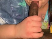 Sloppy blowjob while her boyfriend is inside 12/16