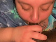 Sloppy blowjob while her boyfriend is inside 9/16