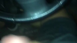 Boy cums in car