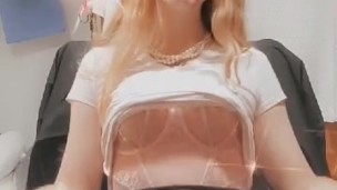 Sexy Upskirt Blonde Sissy Girl Tranny Anal Buttplug