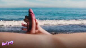  HANDJOB ON A PUBLIC BEACH. PUBLIC, EXHIBITIONISM