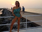 NO PANTIES at YACHT CLUB during evening walk