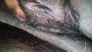 Showcasing my hairy wet pussy with a swollen clit