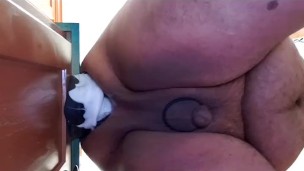 Huge dildo pounds my ass!