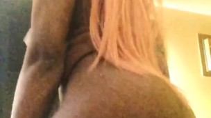 Shaking my ass and touching my pink wet pussy