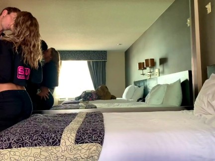 Having fun in our hotel room West Hollywood California