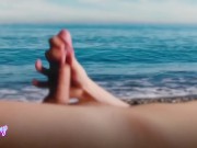 TEENAGER HANDJOB ON A PUBLIC BEACH. PUBLIC, EXHIBITIONISM