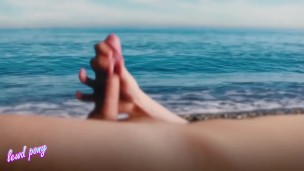 TEENAGER HANDJOB ON A PUBLIC BEACH. PUBLIC, EXHIBITIONISM