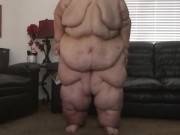 SSBBW slow motion jumping up and down 