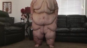 SSBBW slow motion jumping up and down 