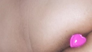 BBW takes butt plug up ass