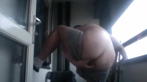 Showing Off My Big Fat Arse On The Balcony