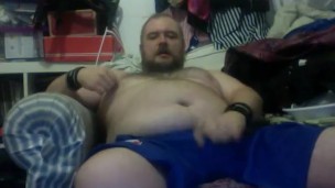 Wanking in my Blue Shorts